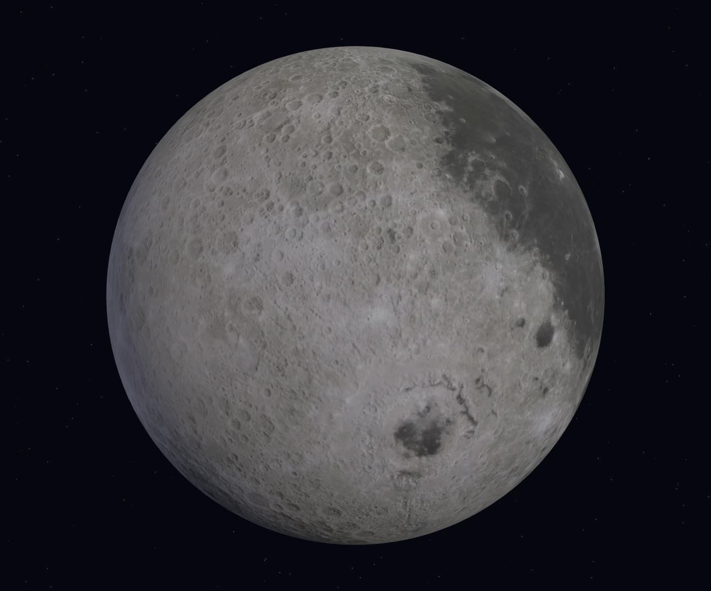 The Moon’s textured surface, captured in Veyra’s member Observatory.